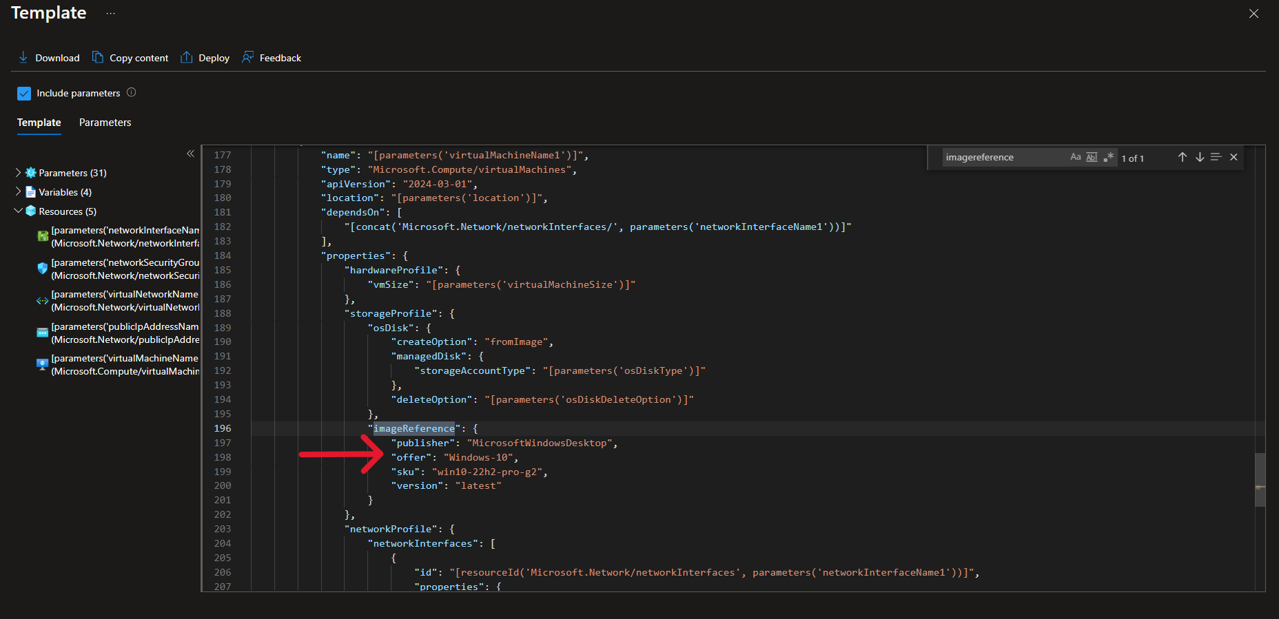 arm tempalte image reference